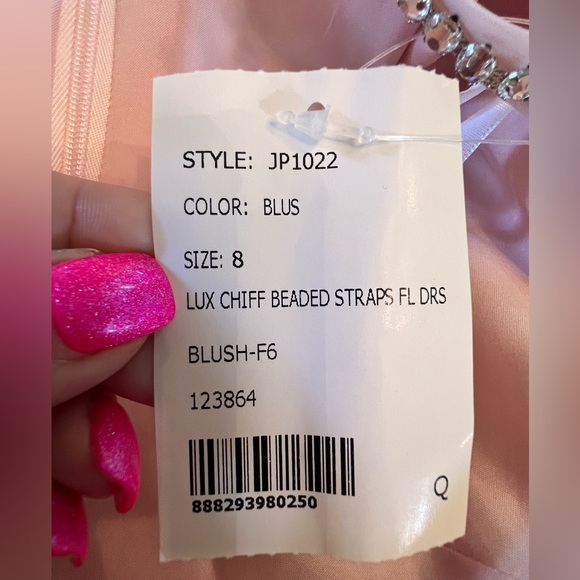 NWTLux Chiffon Beaded Straps Flowy Dress - Picture 13 of 16